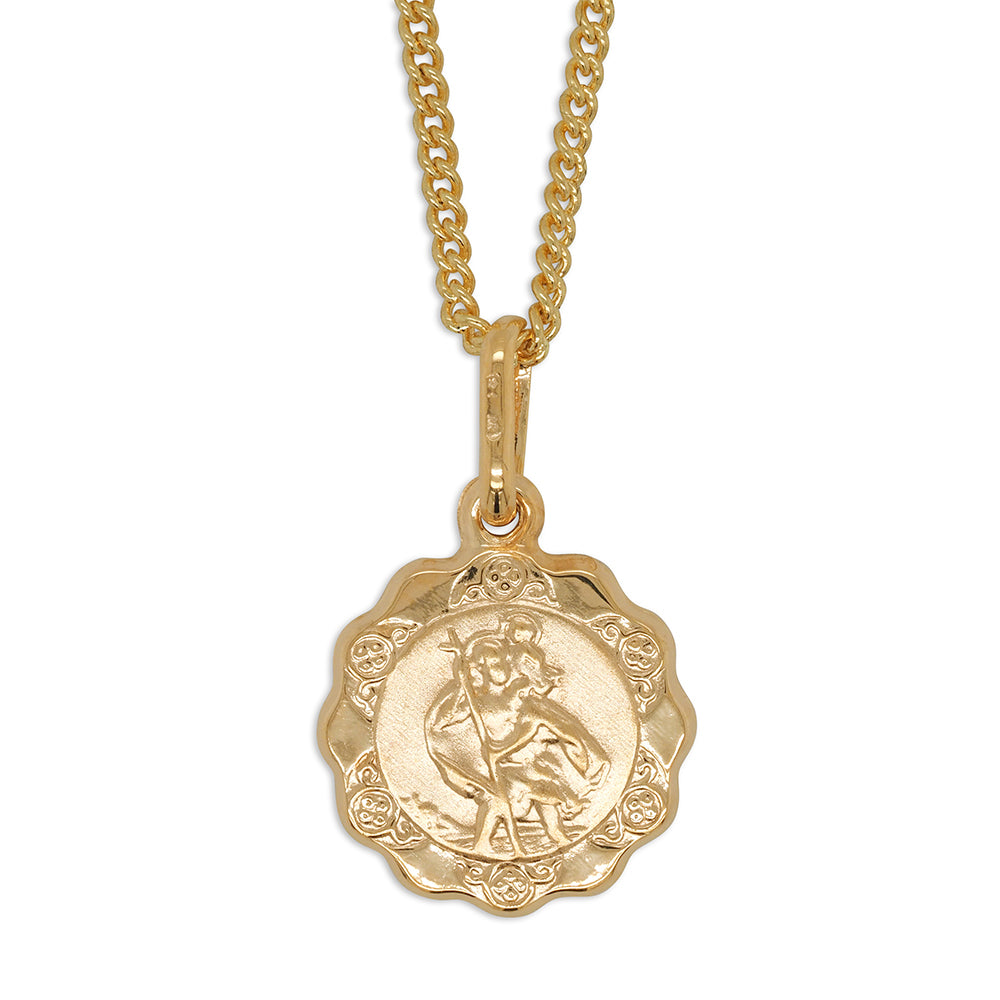 9ct Yellow 12mm Gold St Christopher Medal