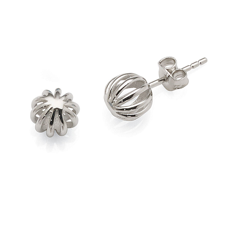 Sterling Silver 7mm Wire Ball Stud Earrings