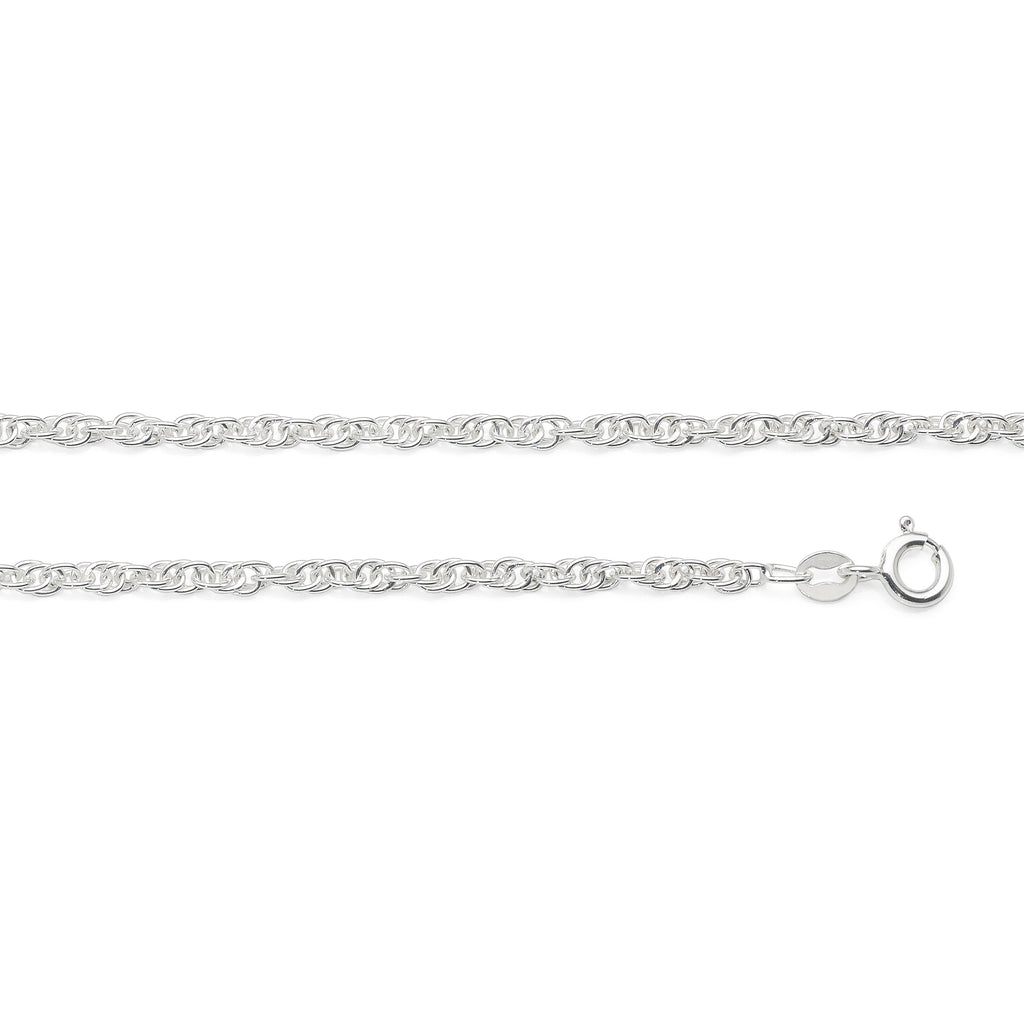 Sterling Silver Open Rope 18.5cm Bracelet