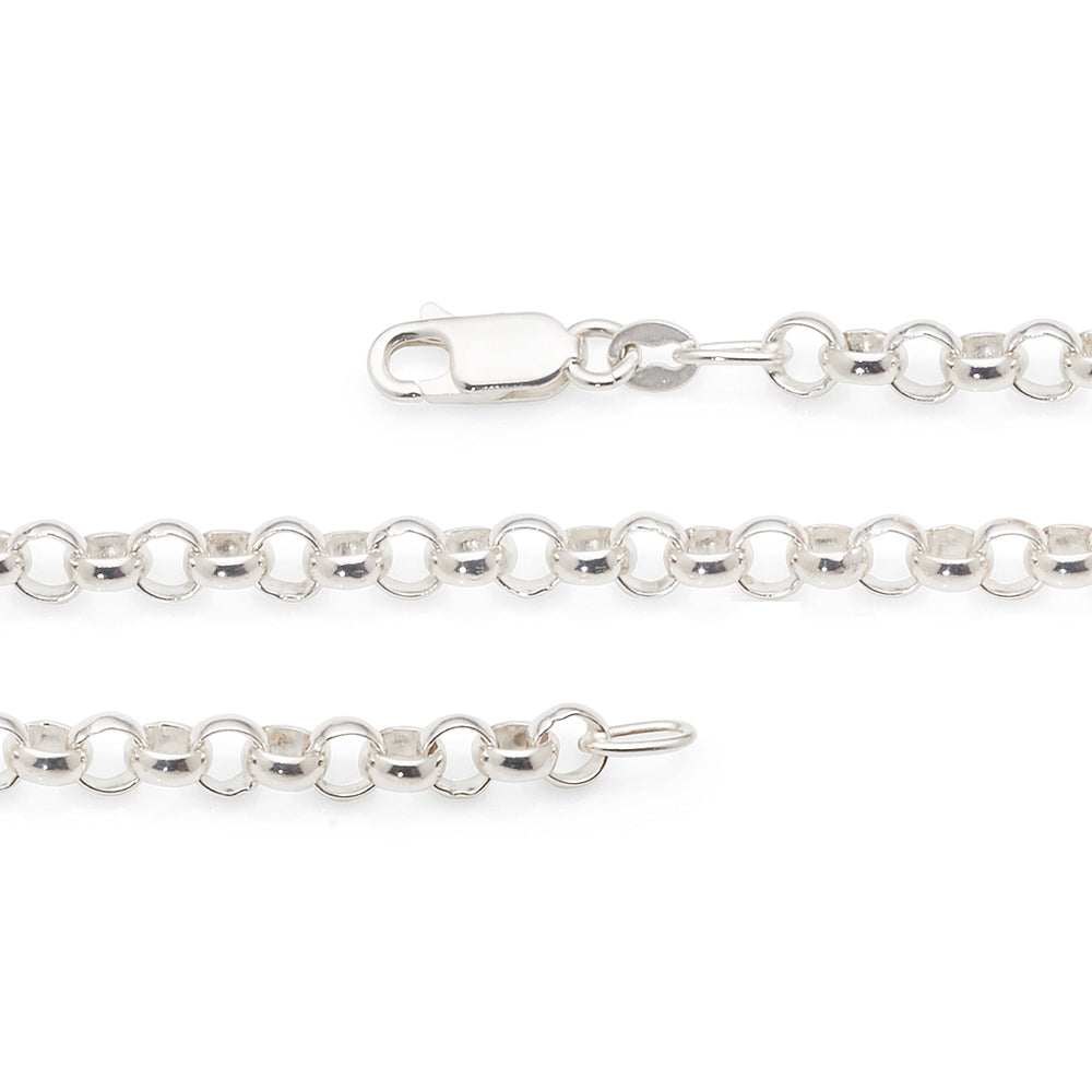 Sterling Silver 19cm Round Belcher Link Bracelet