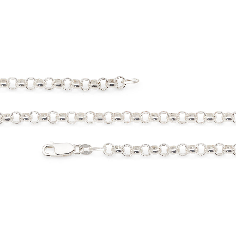 Sterling Silver 19cm Round Belcher Link Bracelet