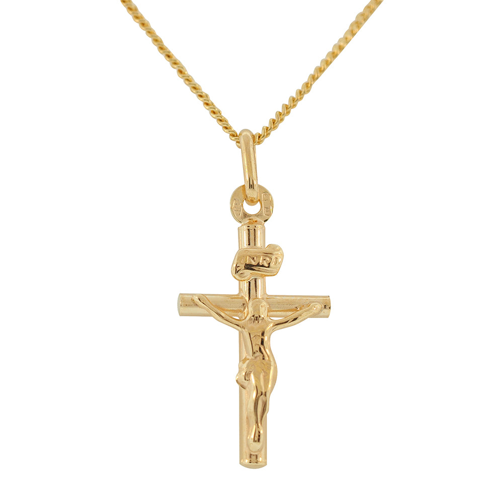 9ct Gold 21x13mm Crucifix Cross Pendant