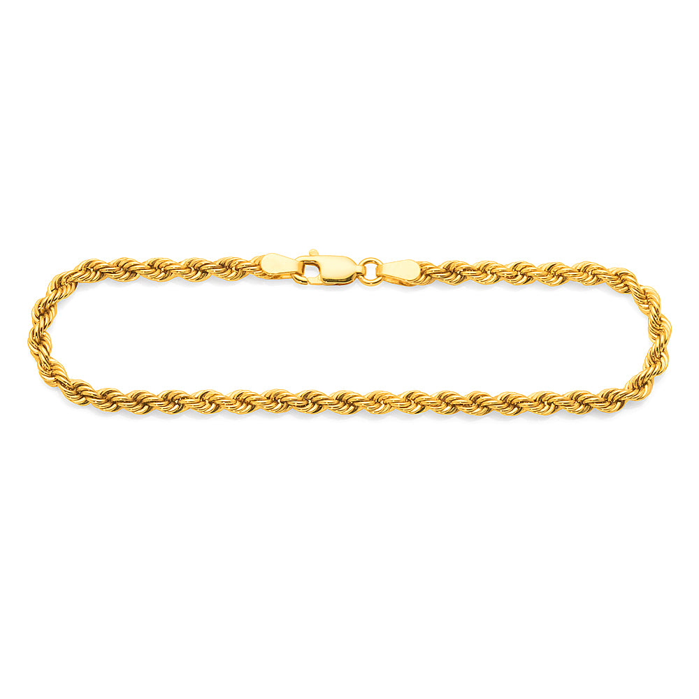 9ct Yellow Gold Rope Link Bracelet