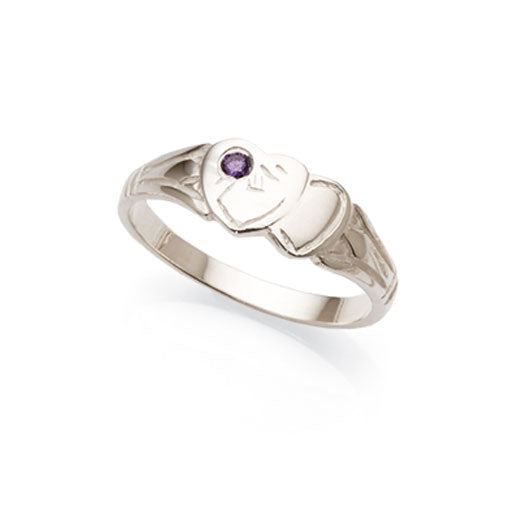 Sterling Silver Cubic Zirconia Heart Signet Ring