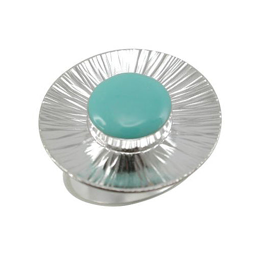 Sterling Silver Turquoise 23mm Round Ring