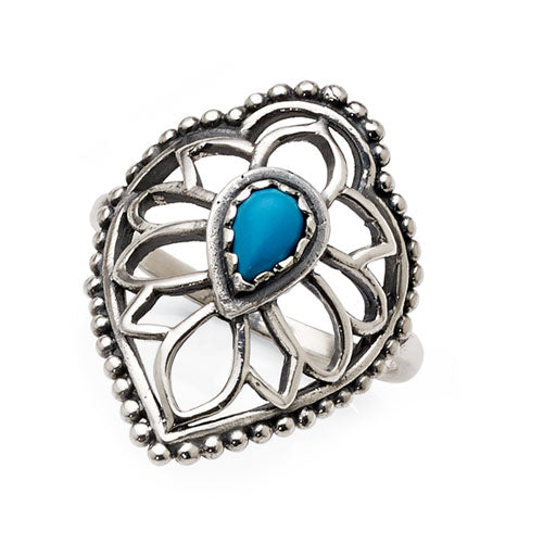 Sterling Silver Turquoise-Coloured Ring