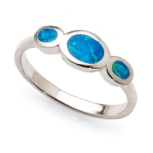 Sterling Silver Created Opal Ring