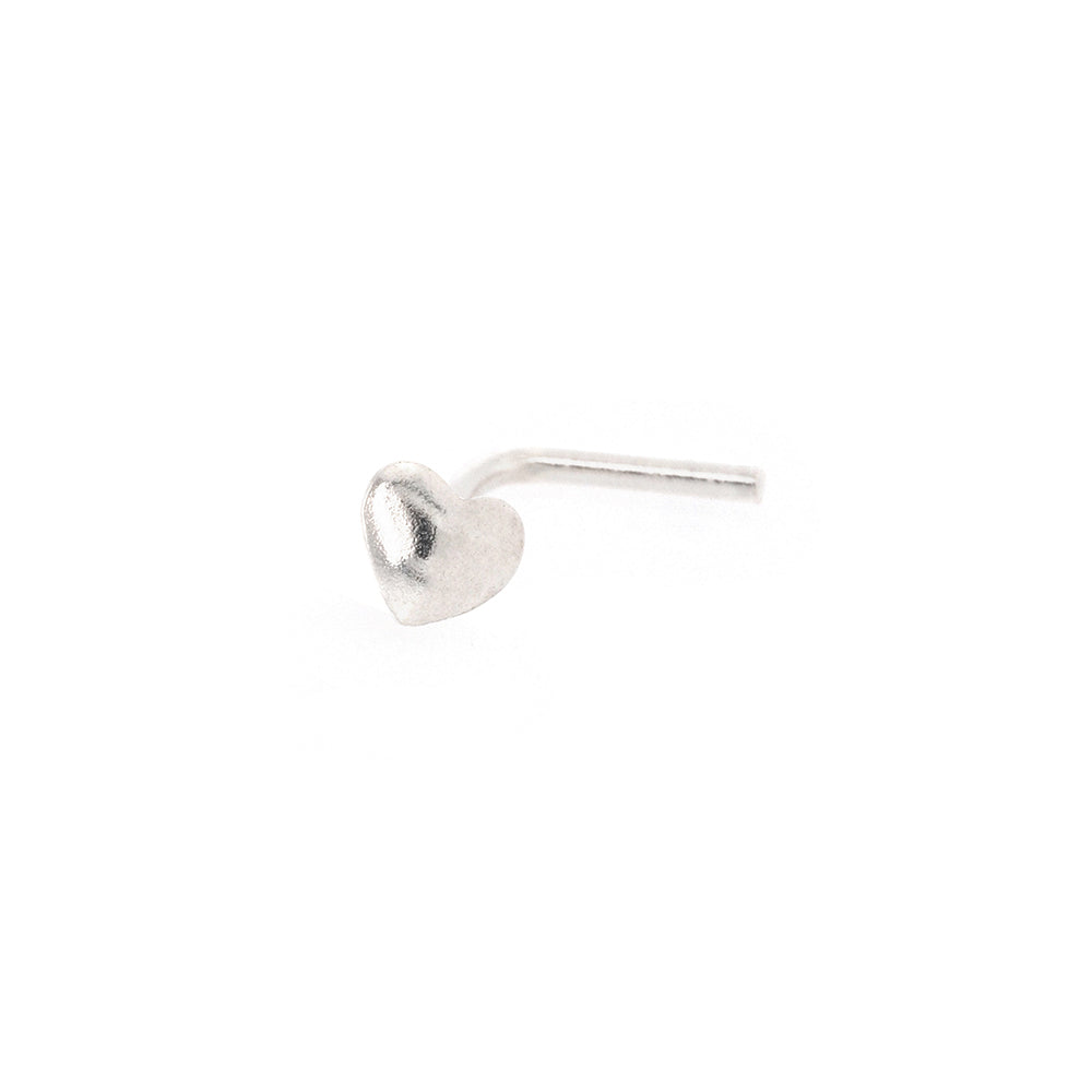 Sterling Silver Heart Nose Stud