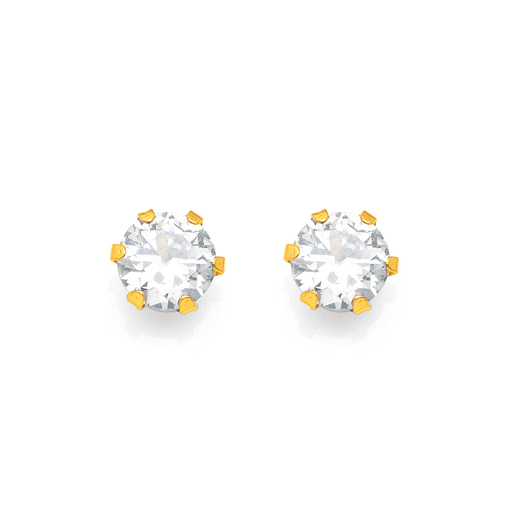 9ct Yellow Gold 5mm Cubic Zirconia Studs