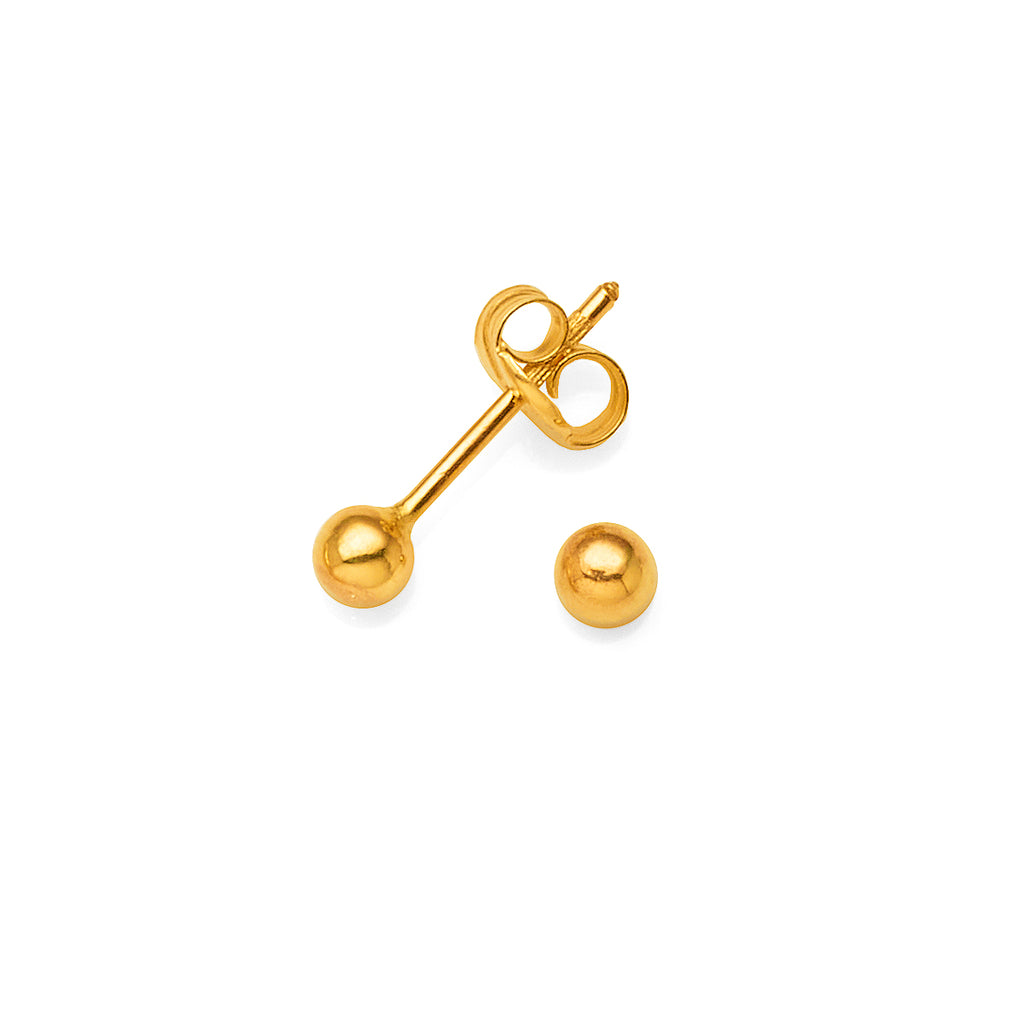 9ct Yellow Gold 3mm Ball Stud Earrings