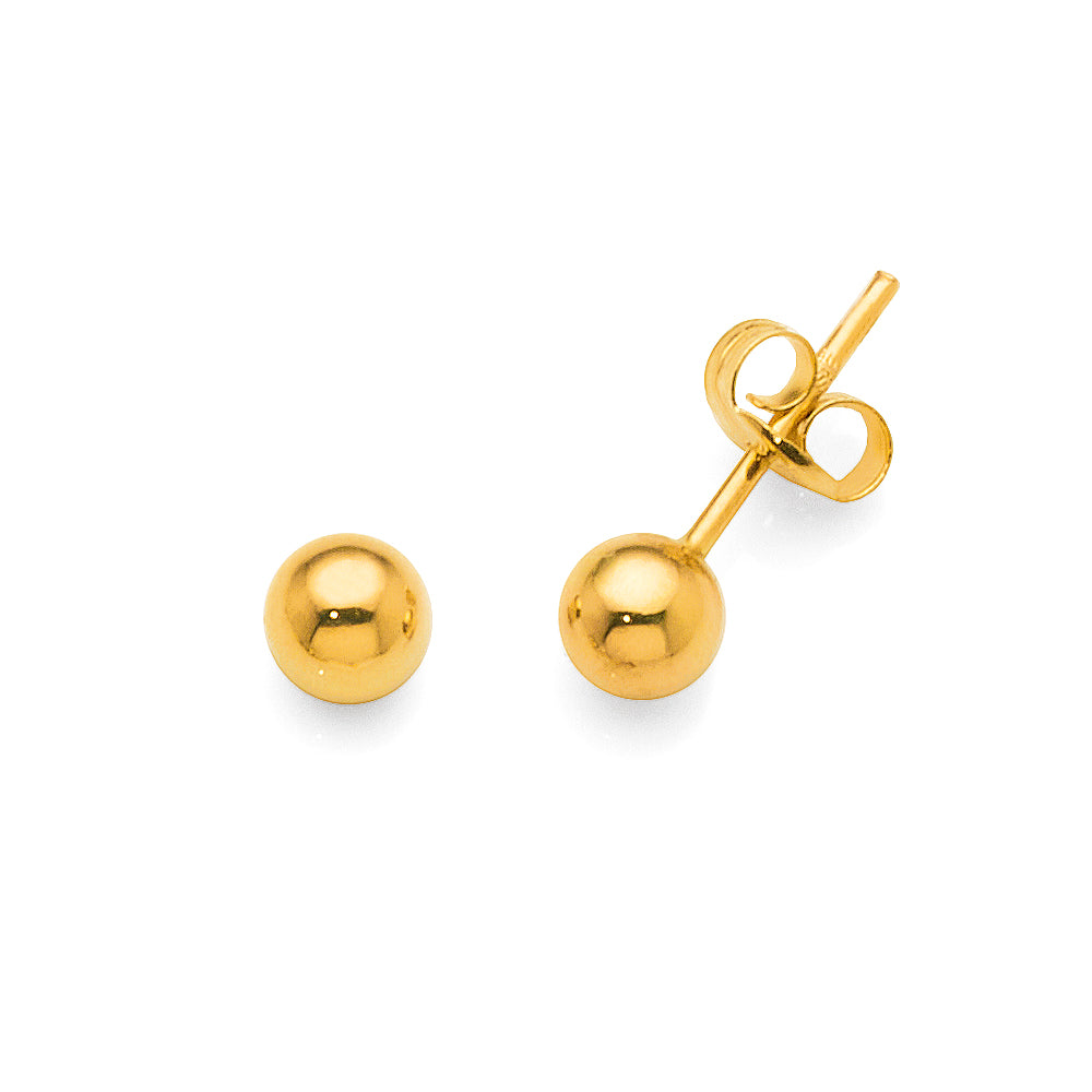 9ct Yellow Gold 4mm Ball Studs