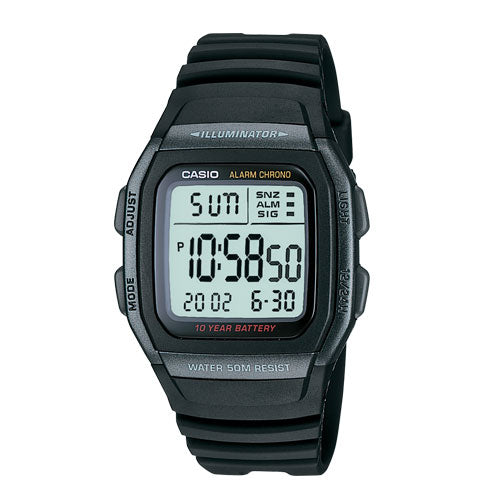 Casio Digital Rubber Rectangle Watch W96H-1B