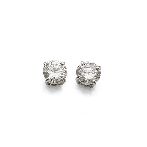 Sterling Silver Cubic Zirconia 7mm Studs