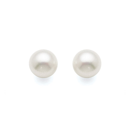 Sterling Silver 8.5-9mm Button Pearl Studs