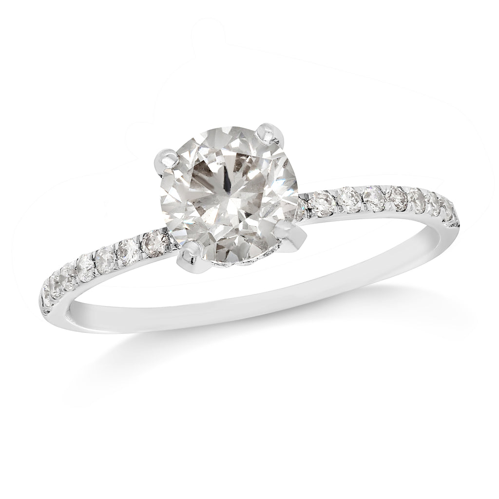 9ct White Gold Brilliant Cut Diamond Engagement Ring TDW 1.3