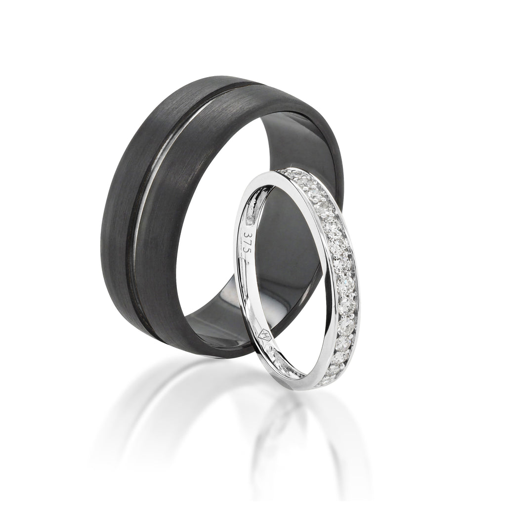 9ct White Gold Diamond Wedding Band