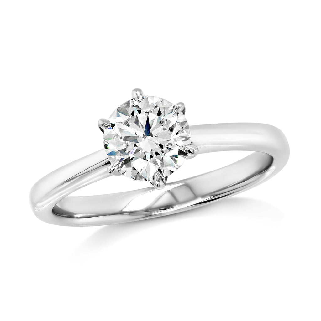 18ct White Gold 1.01CT Lab-Created Solitaire Engagement Ring
