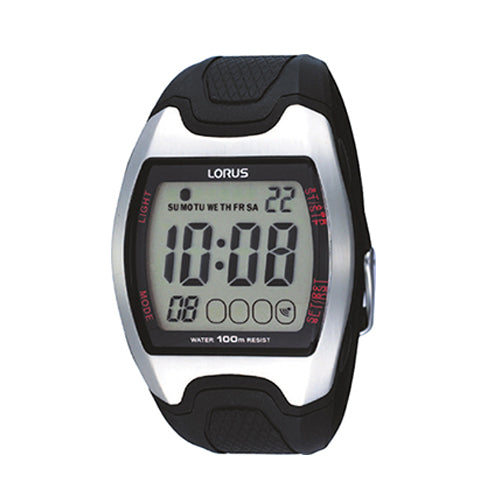 Lorus Digital Multi-Timer Silicone Strap Sports Watch R2327C
