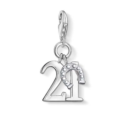 Thomas Sabo Sterling Silver 'Lucky Number 21' Horseshoe Char