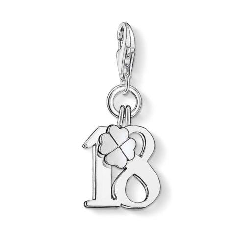 Thomas Sabo Sterling Silver 'Lucky Number 18' Clover Charm C