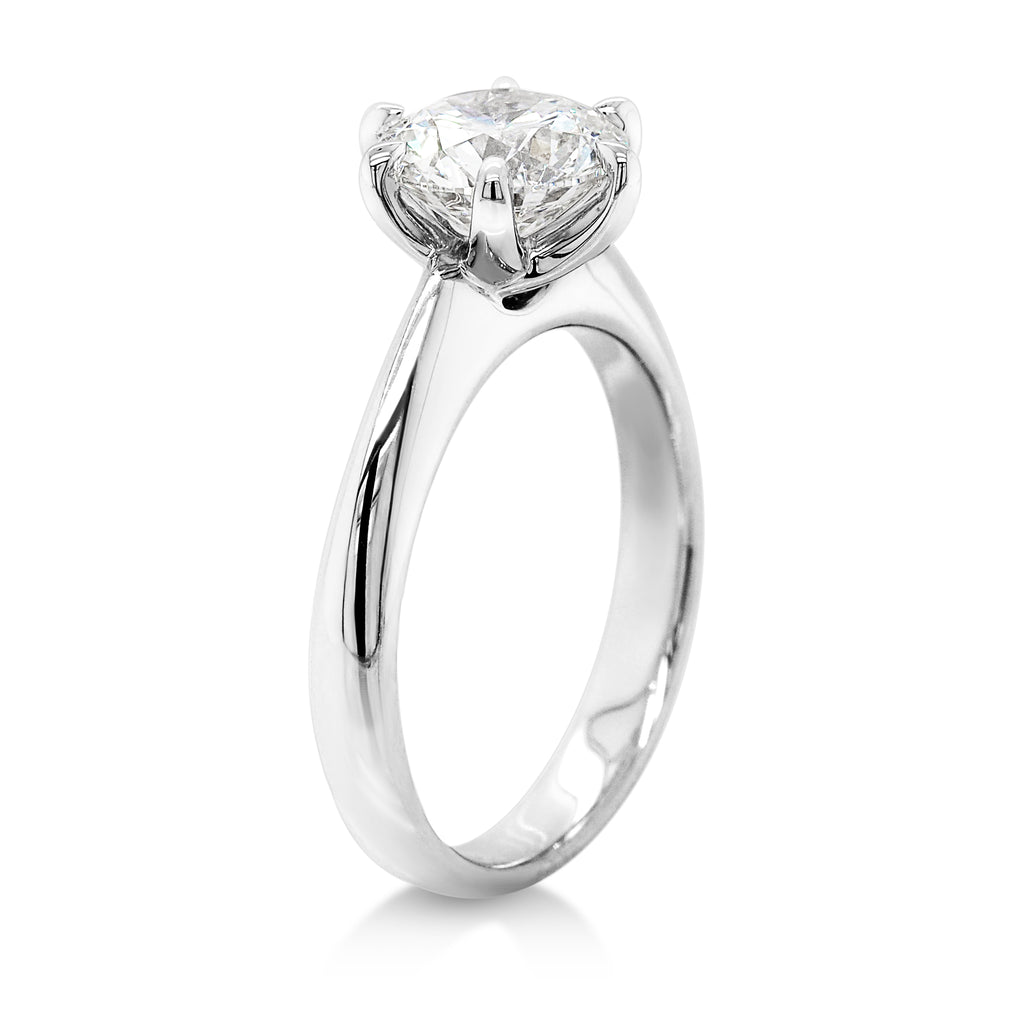 18ct White Gold 2.01ct Lab Grown Diamond Solitaire Engagemen