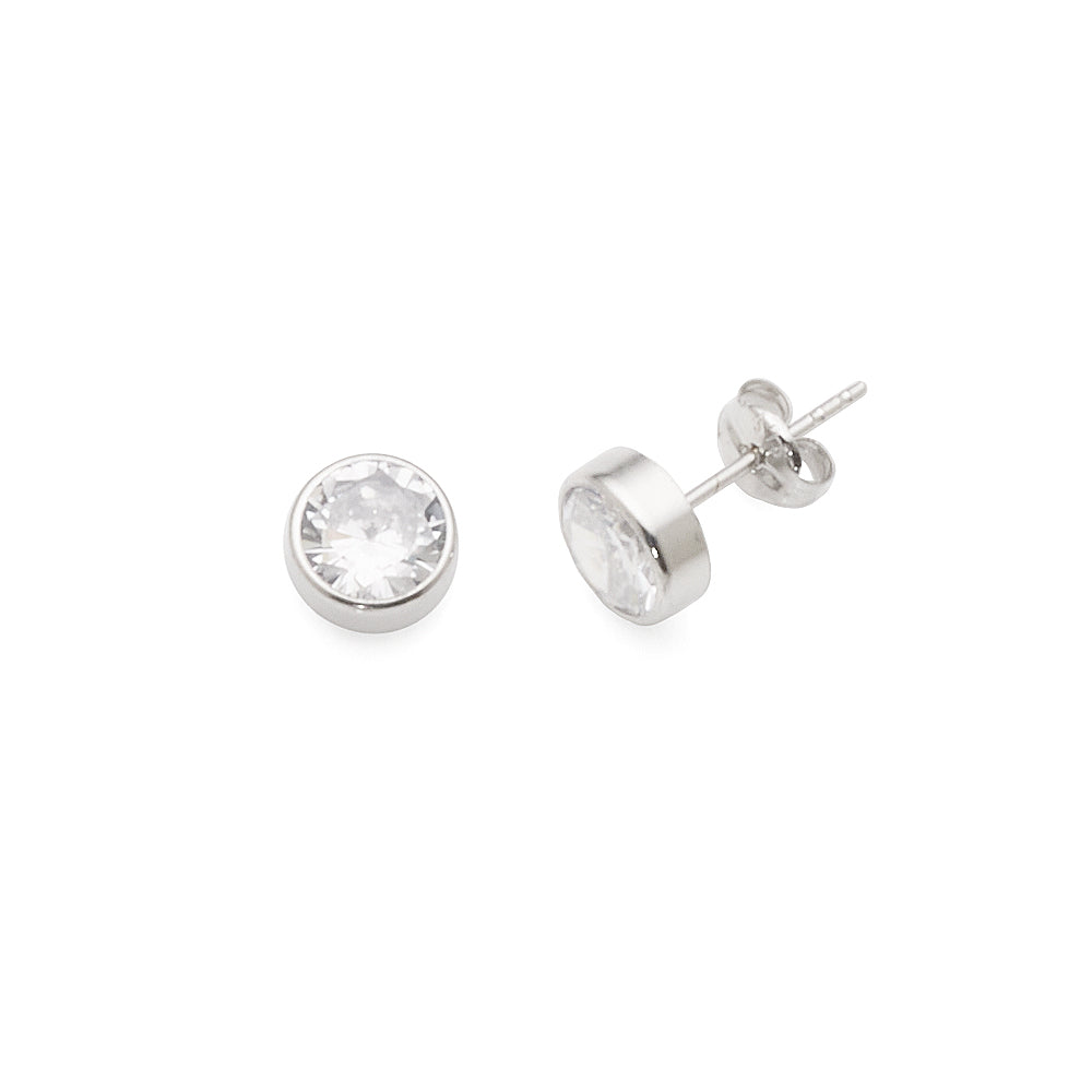 9ct White Gold Cubic Zirconia 6mm Studs