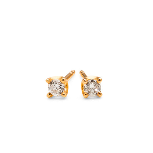 9ct Yellow Gold Diamond Stud Earrings TW 0.10CT