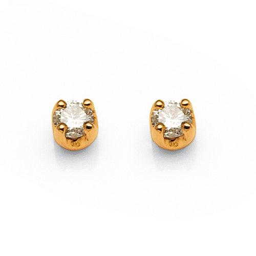 9ct Yellow Gold Diamond Stud Earrings TW 0.10CT