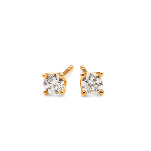 9ct Yellow Gold Diamond Stud Earrings TW 0.30CT