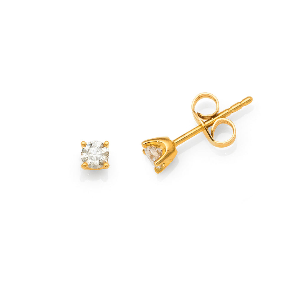 9ct Yellow Gold Diamond Stud Earrings TW 0.30CT