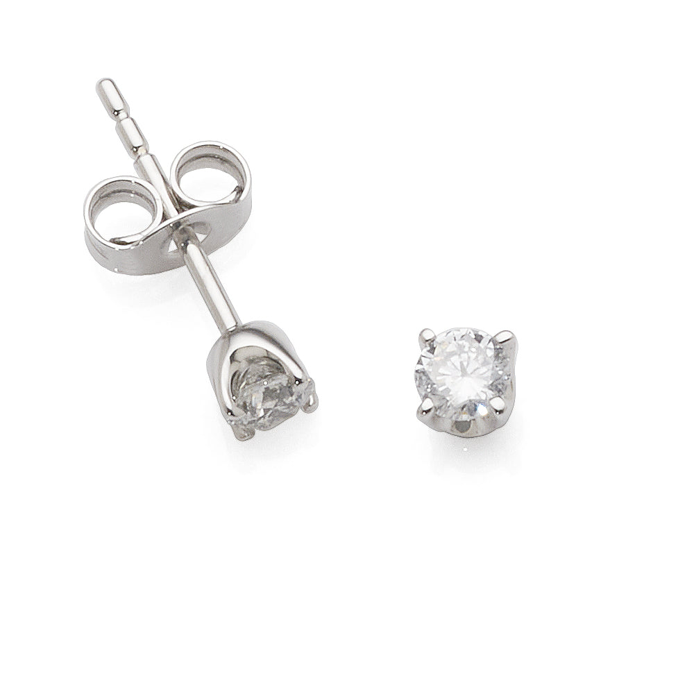 9ct White Gold Diamond Studs TW 0.30CT