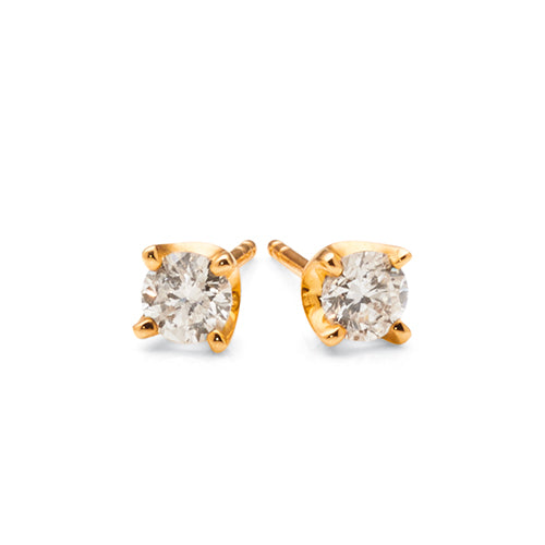 9ct Yellow Gold Diamond Stud Earrings TW 0.50CT