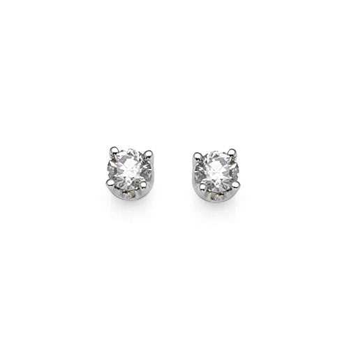 9ct White Gold Diamond Stud Earrings TW 0.50ct