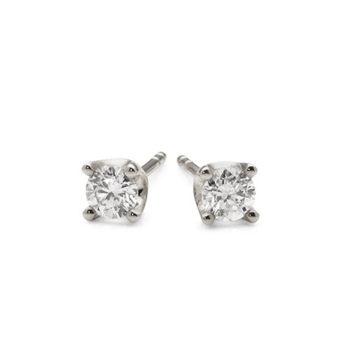 9ct White Gold Diamond Stud Earrings TW 0.40CT