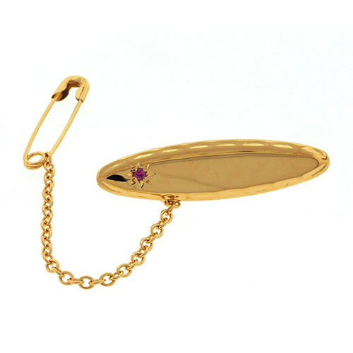Gold Tone Sterling Silver 30mm Baby Brooch