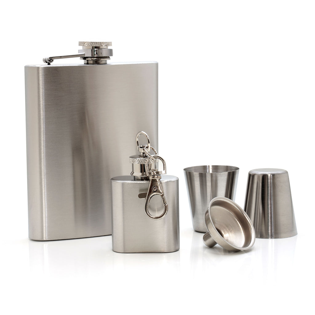 Stainless Steel 5-Piece Hip Flask Set