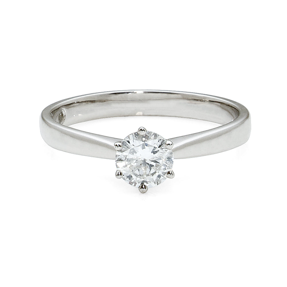 9ct White Gold 0.53CT Brilliant Cut Diamond Solitaire Engage