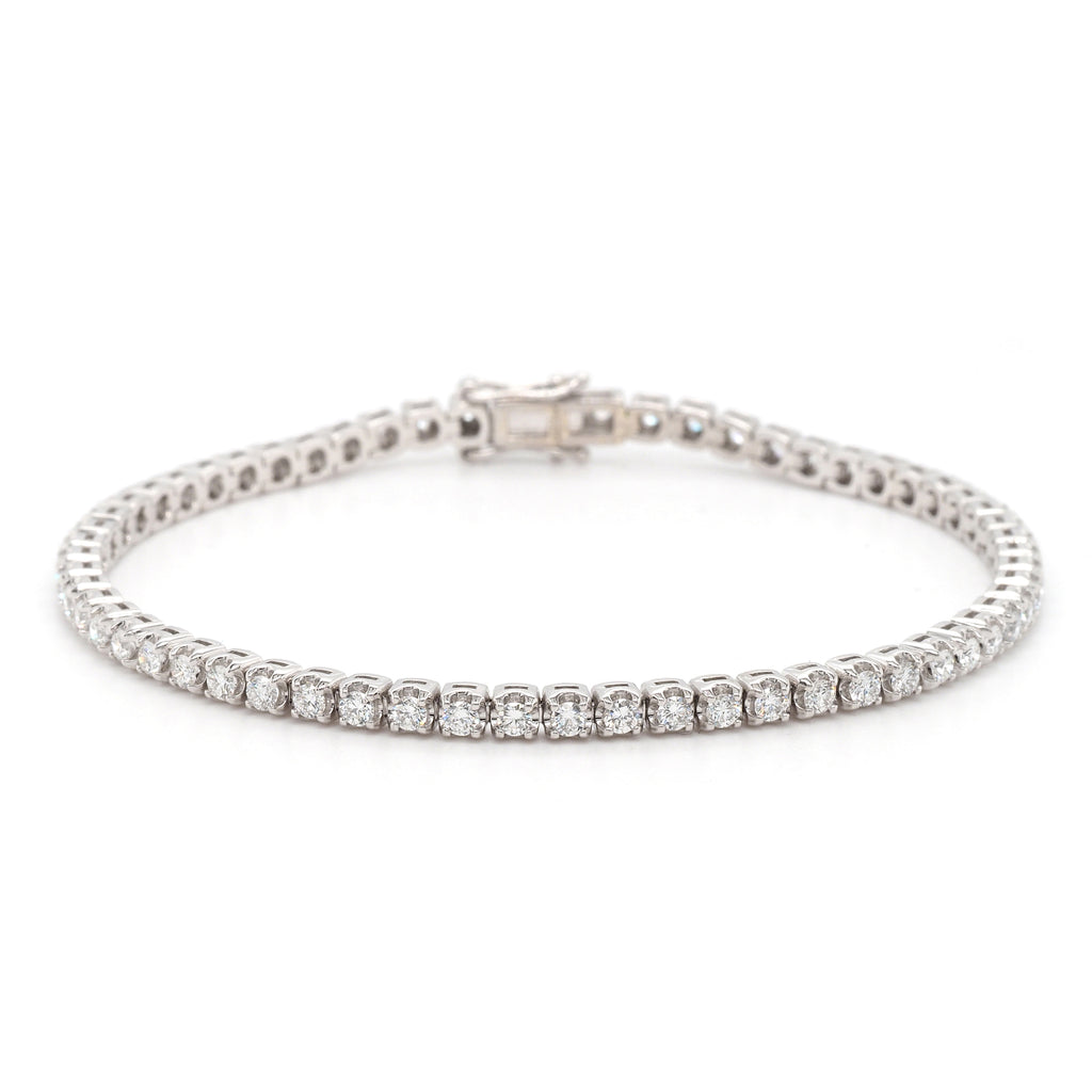 14ct White Gold Lab Grown Diamond Tennis Bracelet TDW:2.01CT