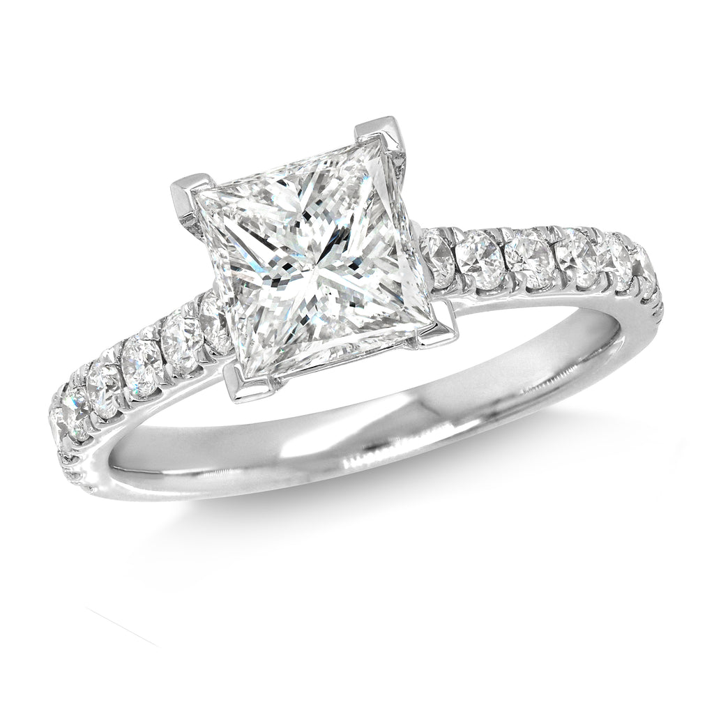 18ct White Gold 1.5CT Princess Cut Diamond Engagement Ring T