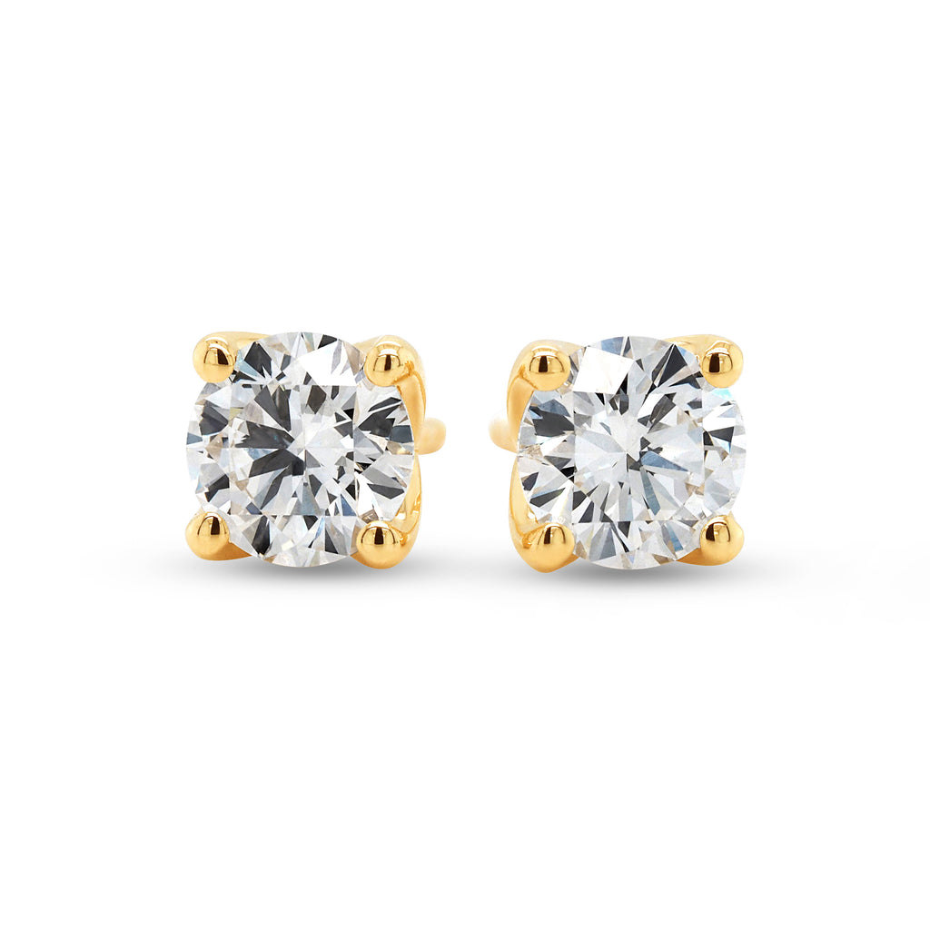 9ct Yellow Gold Lab-Created Diamond Stud Earrings TDW: 1.0CT