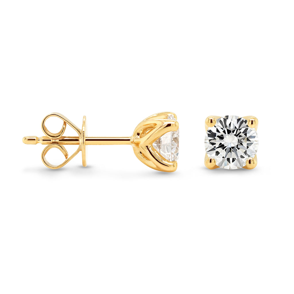 9ct Yellow Gold Lab-Created Diamond Stud Earrings TDW: 1.0CT