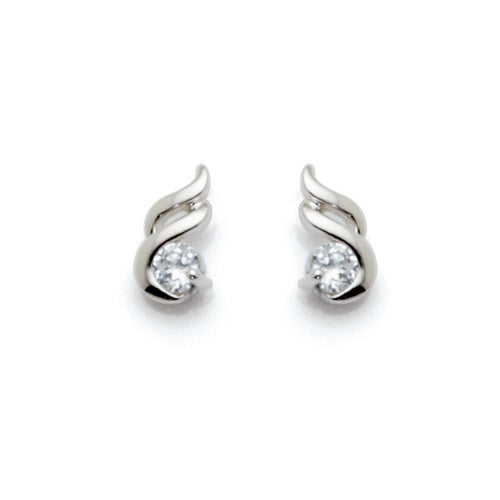 Sterling Silver Cubic Zirconia Stud Earrings