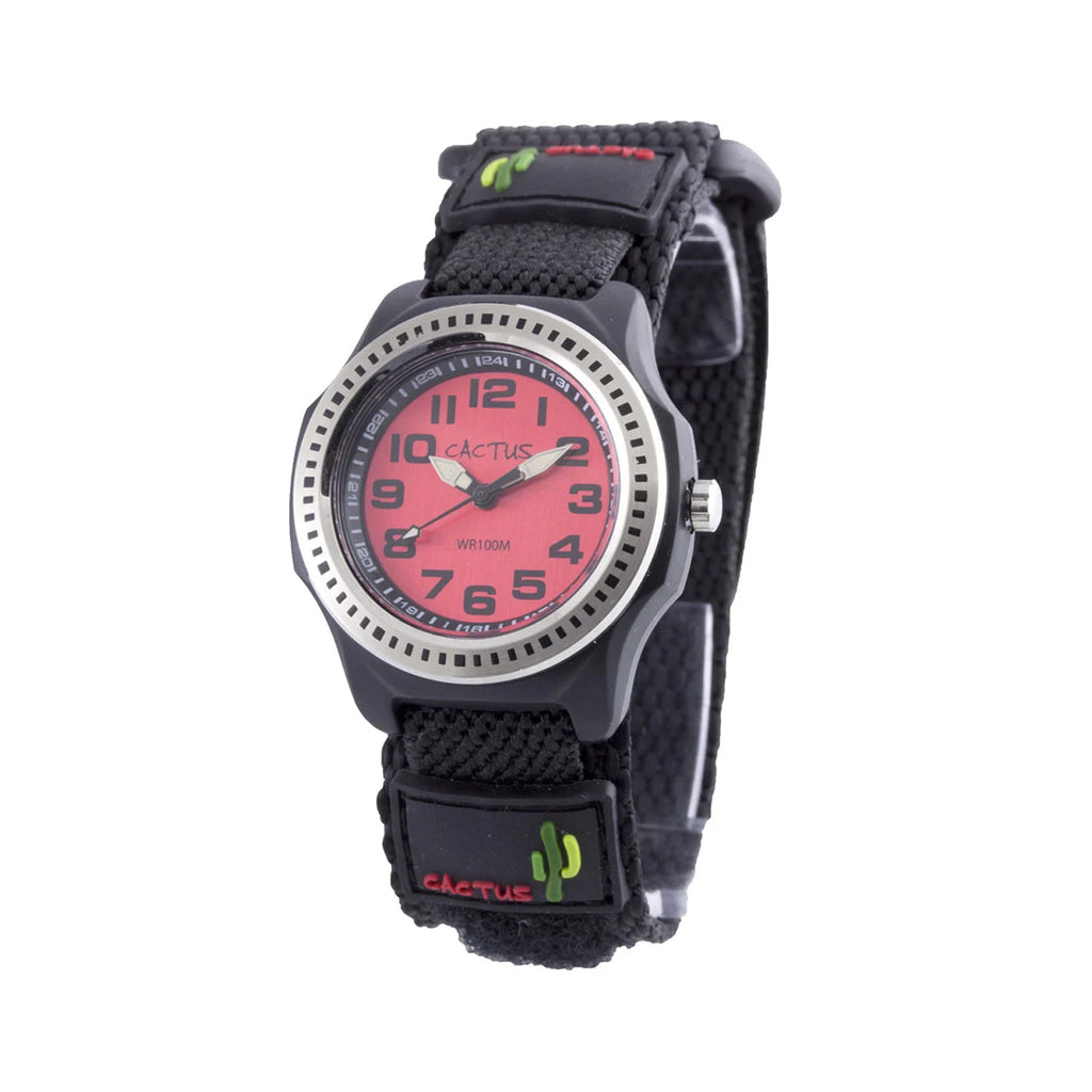 Cactus Red Dial & Black Velcro Strap Children's Watch CAC45M