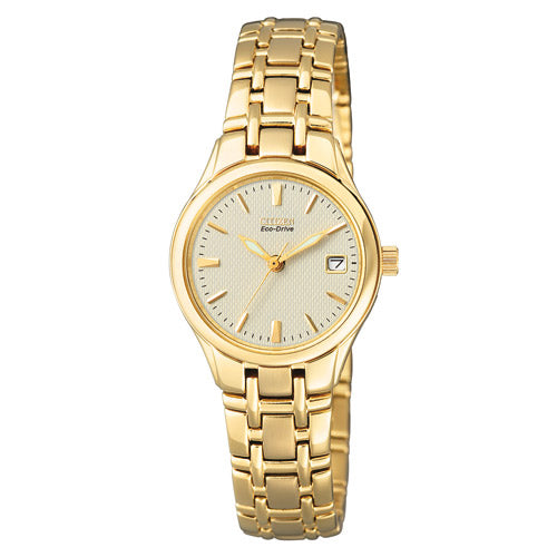 Citizen Eco-Drive Gold Tone Bracelet Watch EW1262-55P