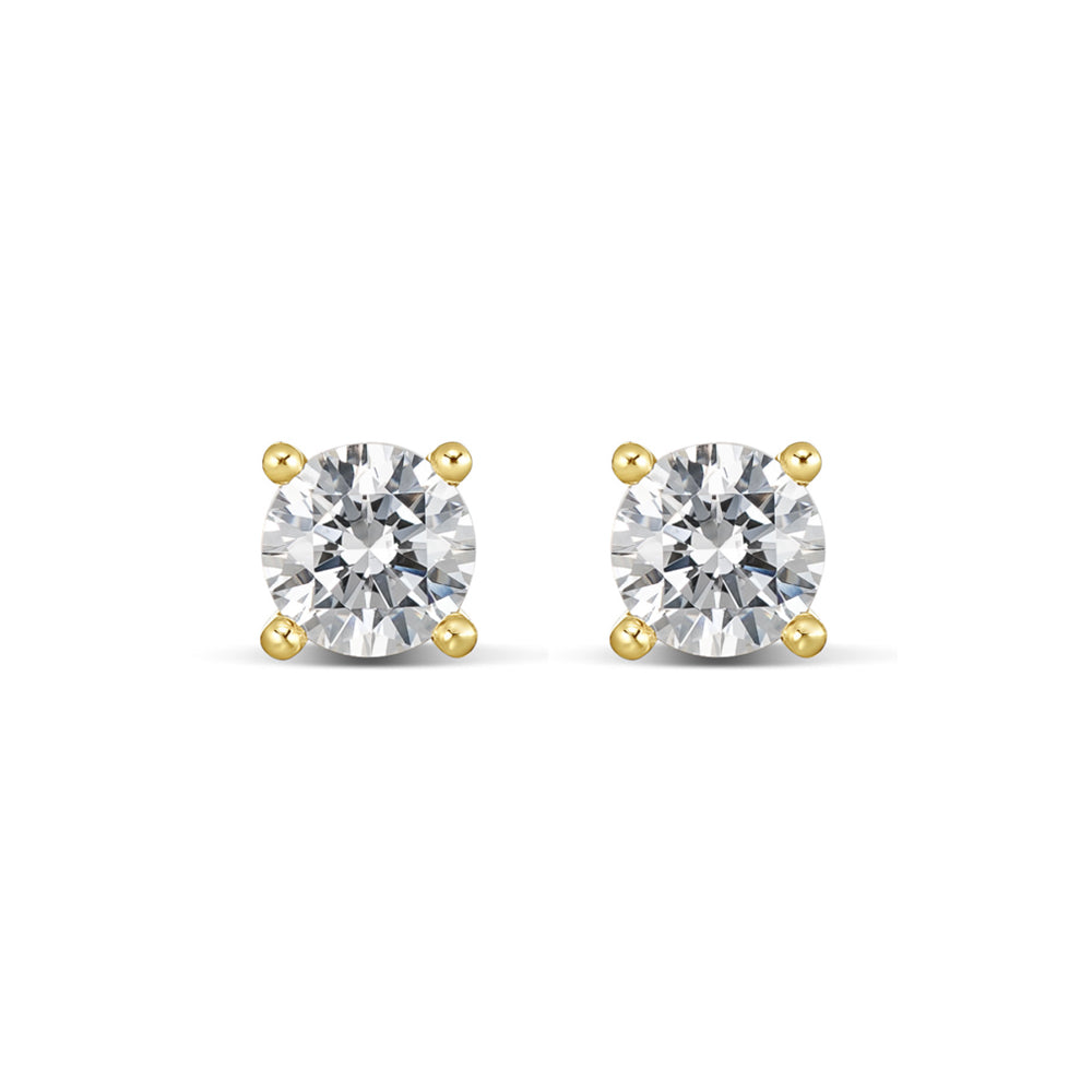 Evergem 9ct Yellow Gold Cubic Zirconia 6mm Studs E11-0005-9Y