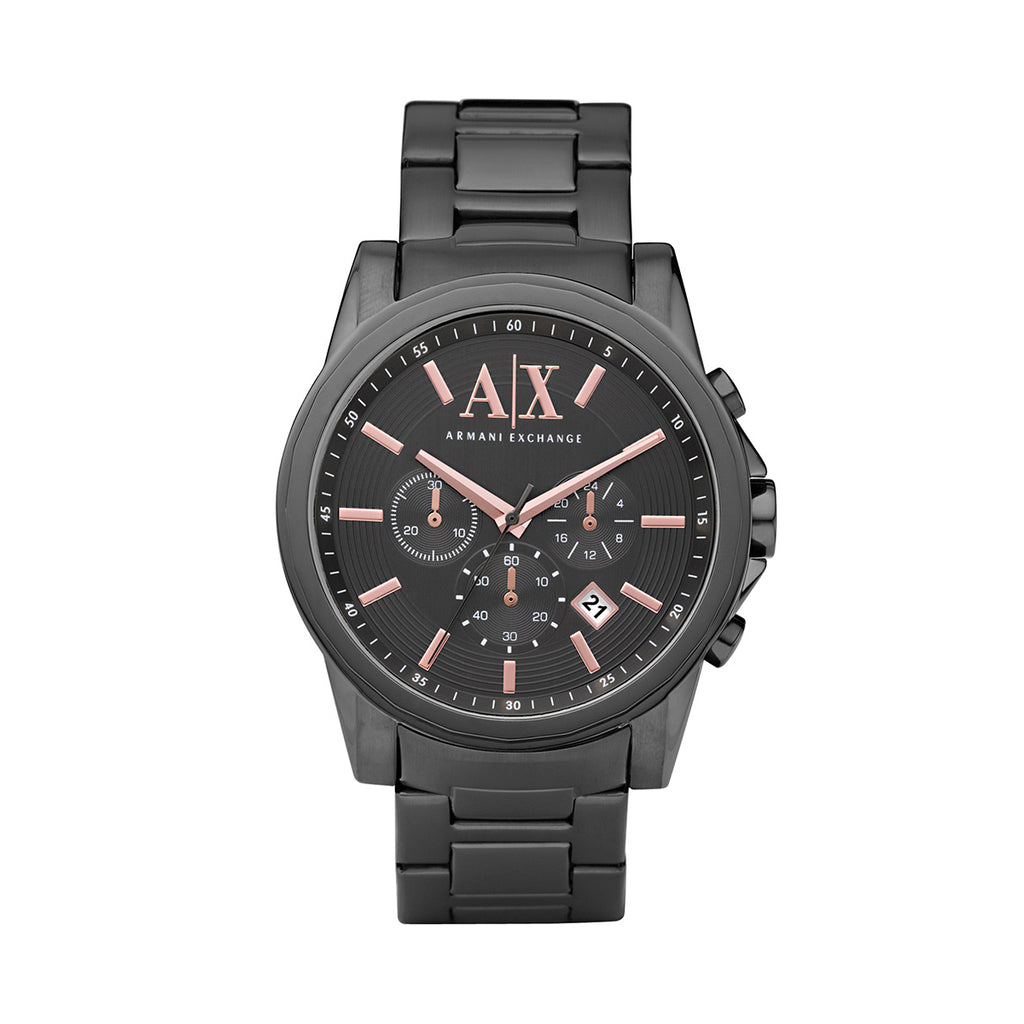 Armani Exchange Gunmetal Grey & Rose Chronograph Watch AX208