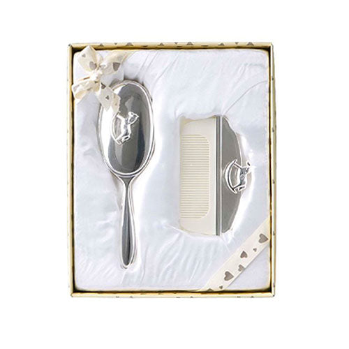 Silver Plated Baby Brush & Comb Gift Set