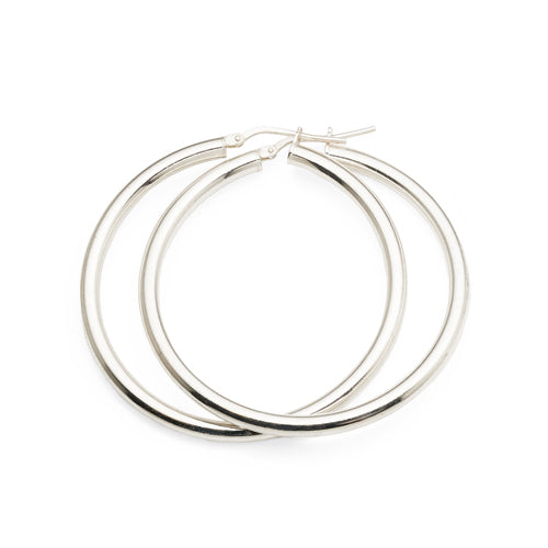 Sterling Silver 40mm Hoops