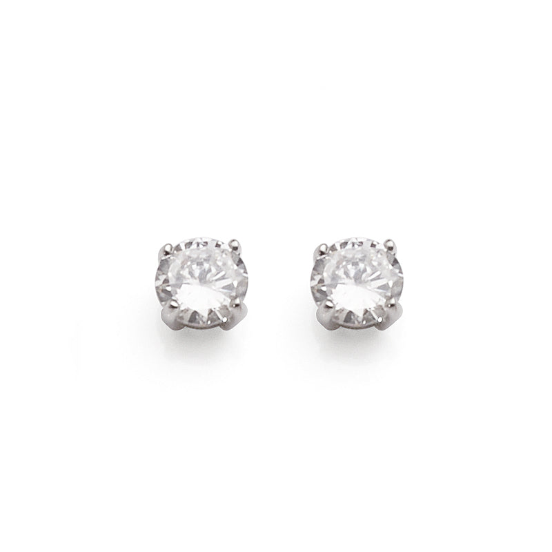 Sterling Silver 5mm Cubic Zirconia Studs