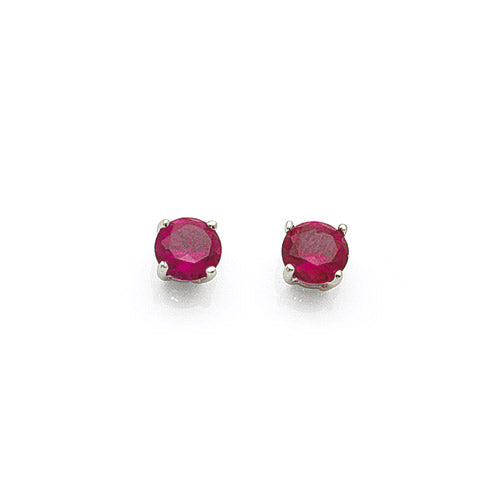 Sterling Silver July Birthstone Stud Earrings